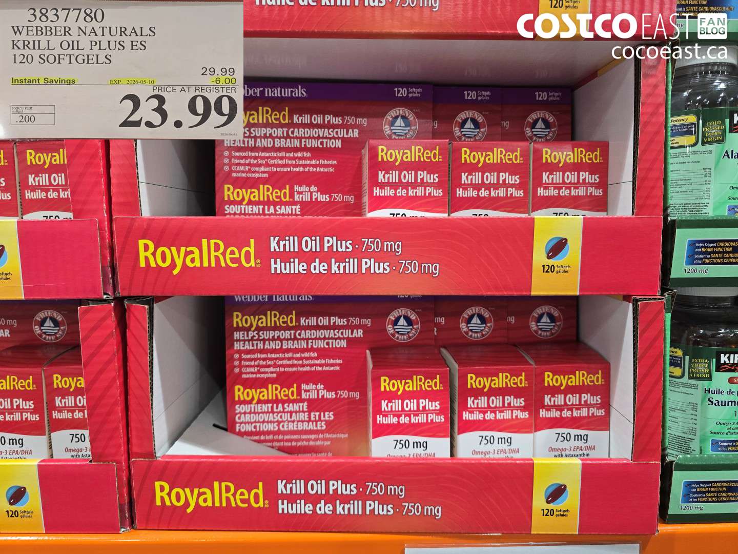 3837780 WEBBER NATURALS KRILL OIL PLUS ES 120 SOFTGELS ($6.00 INSTANT SAVINGS EXPIRES ON 2026-05-10) $23.99