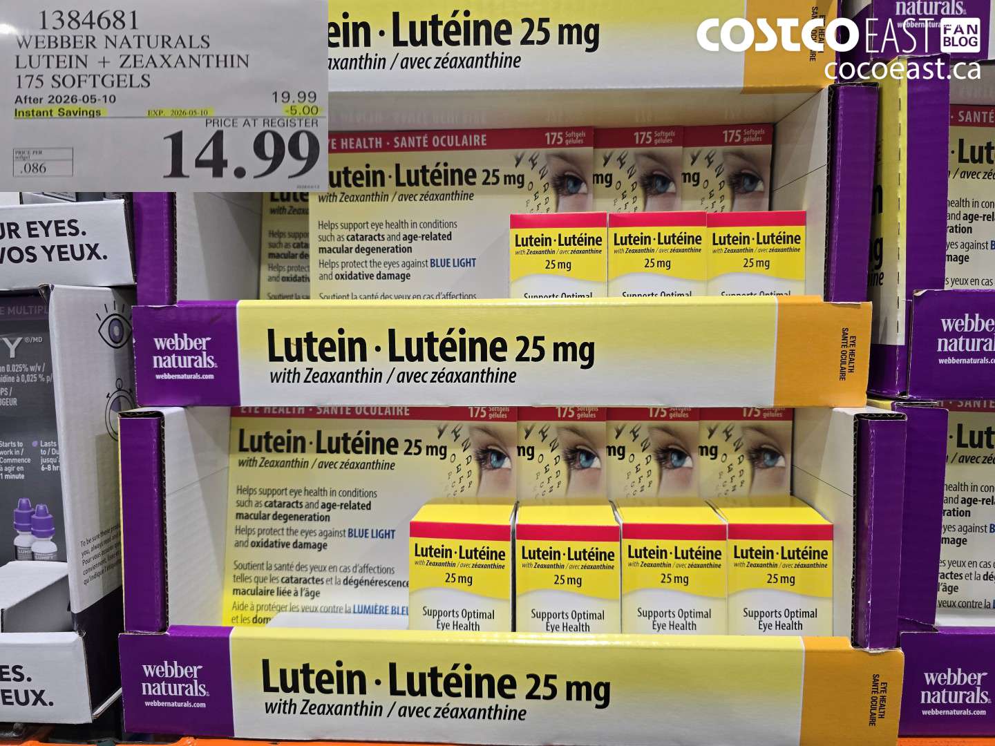 1384681 WEBBER NATURALS LUTEIN + ZEAXANTHIN 175 SOFTGELS ($5.00 INSTANT SAVINGS EXPIRES ON 2006-05-10) $14.99