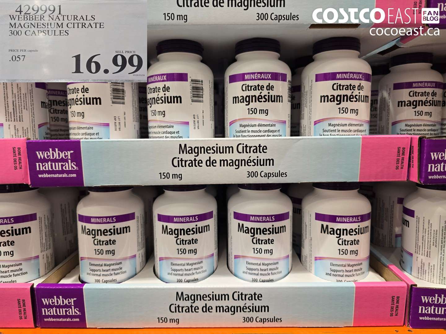 429991 WEBBER NATURALS MAGNESIUM CITRATE 300 CAPSULES $16.99