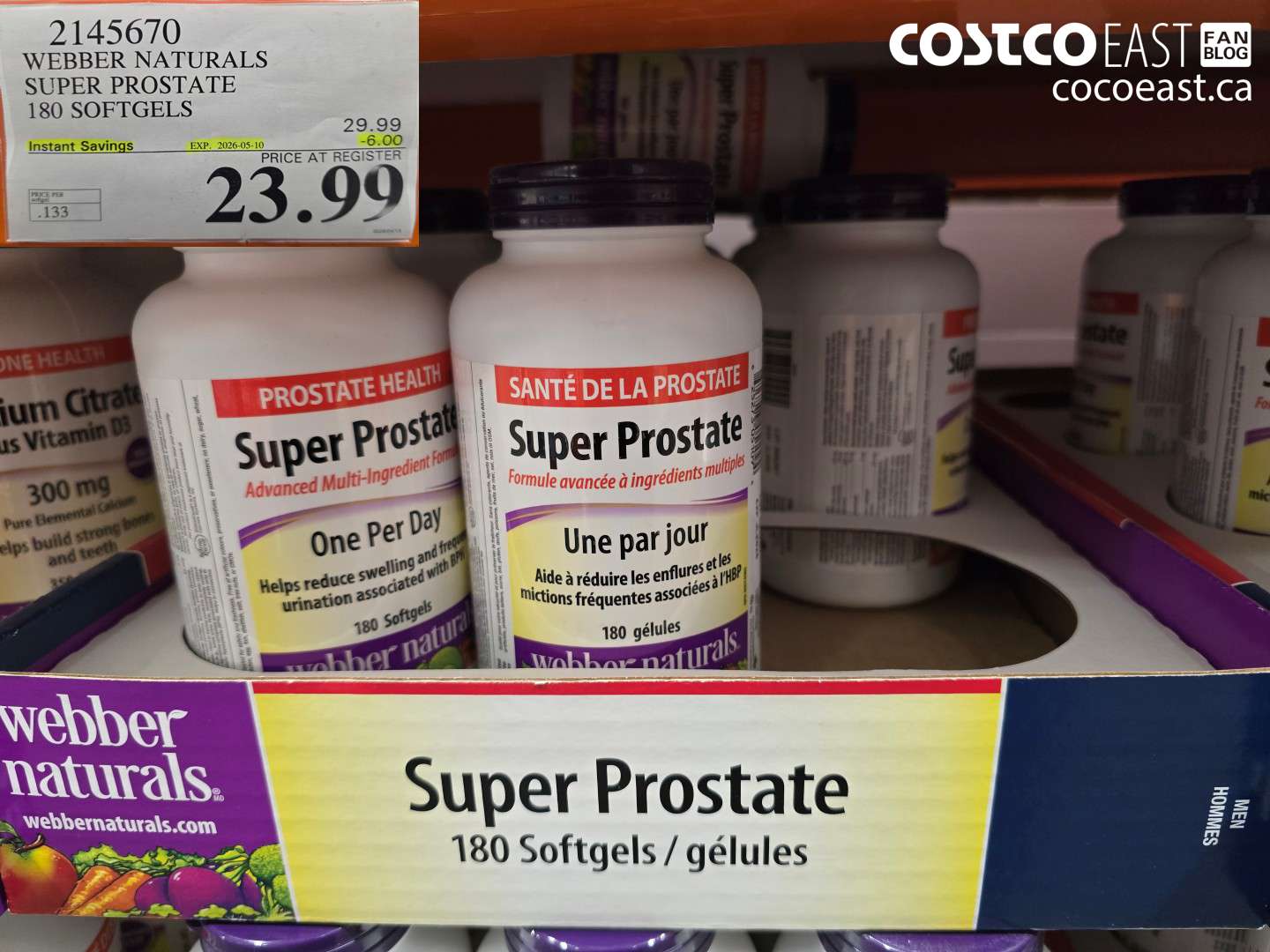 2145670 WEBBER NATURALS SUPER PROSTATE 180 SOFTGELS ($6.00 INSTANT SAVINGS EXPIRES ON 2026-05-10) $23.99