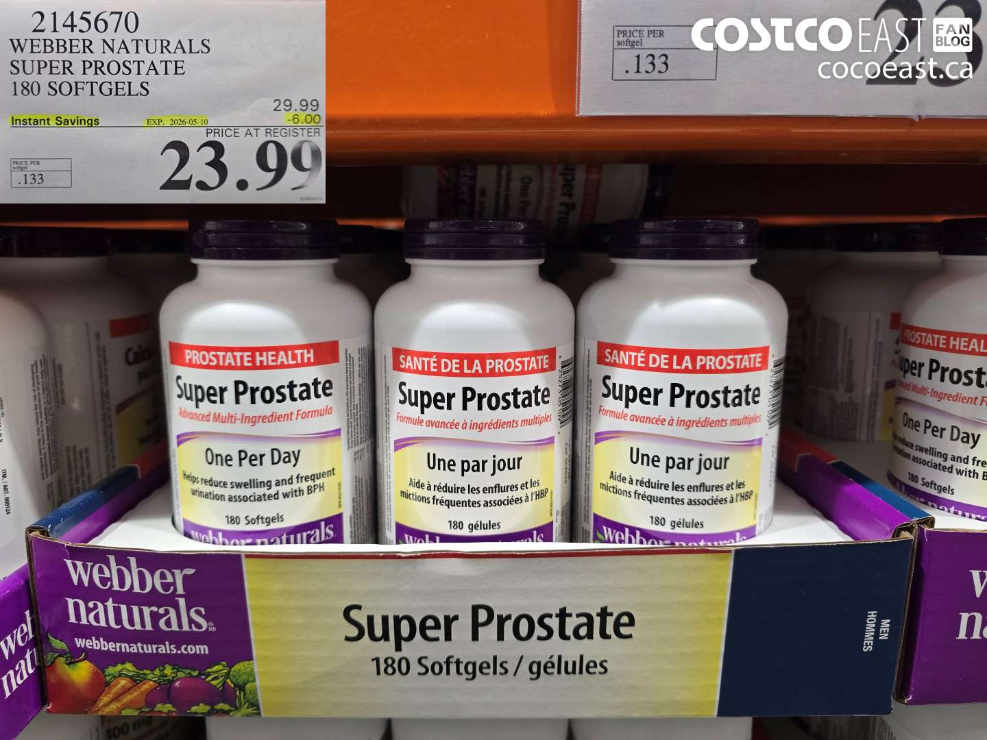 2145670 WEBBER NATURALS SUPER PROSTATE 180 SOFTGELS ($6.00 INSTANT SAVINGS EXPIRES ON 2026-05-10) $23.99