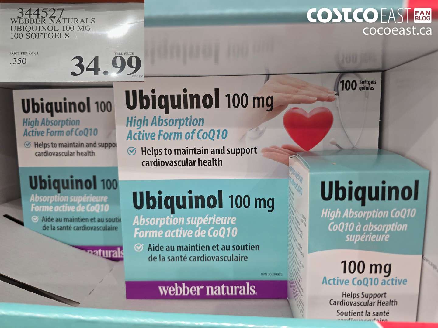344527 WEBBER NATURALS UBIQUINOL 100 MG 100 SOFTGELS $34.99