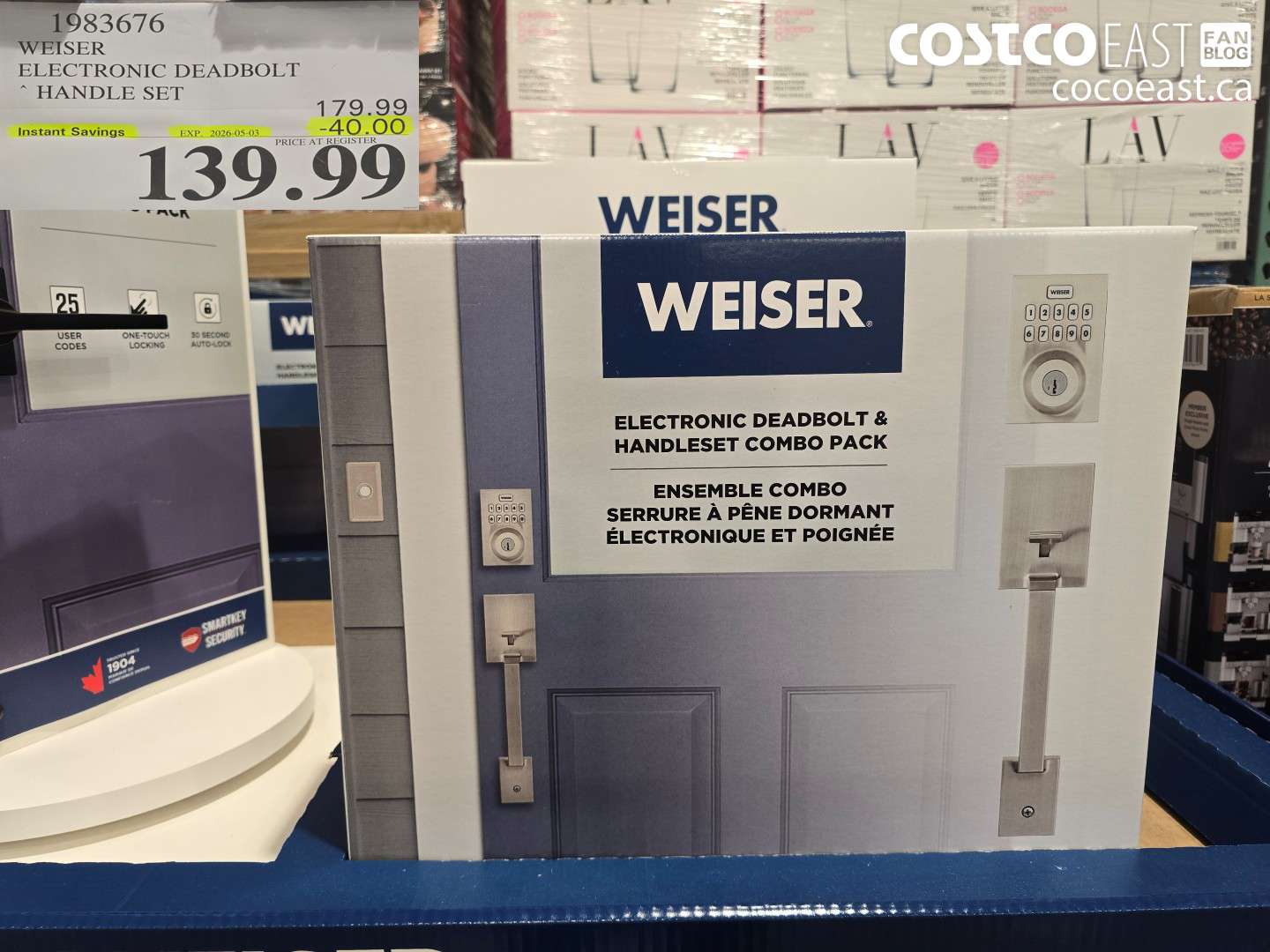 1983676 WEISER ELECTRONIC DEADBOLT HANDLE SET ($40.00 INSTANT SAVINGS EXPIRES ON 2026-05-03) $139.99