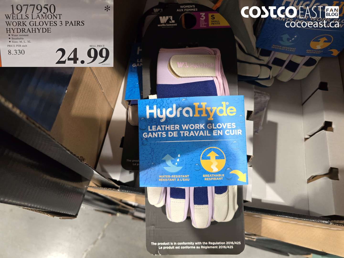 1977950 WELLS LAMONT WORK GLOVES 3 PAIRS HYDRAHYDE $24.99