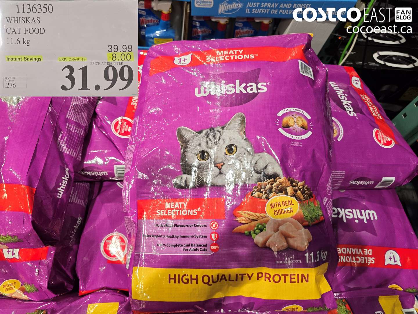 1136350 WHISKAS CAT FOOD 11.6 KG ($8.00 INSTANT SAVINGS EXPIRES ON 2026-04-19) $31.99
