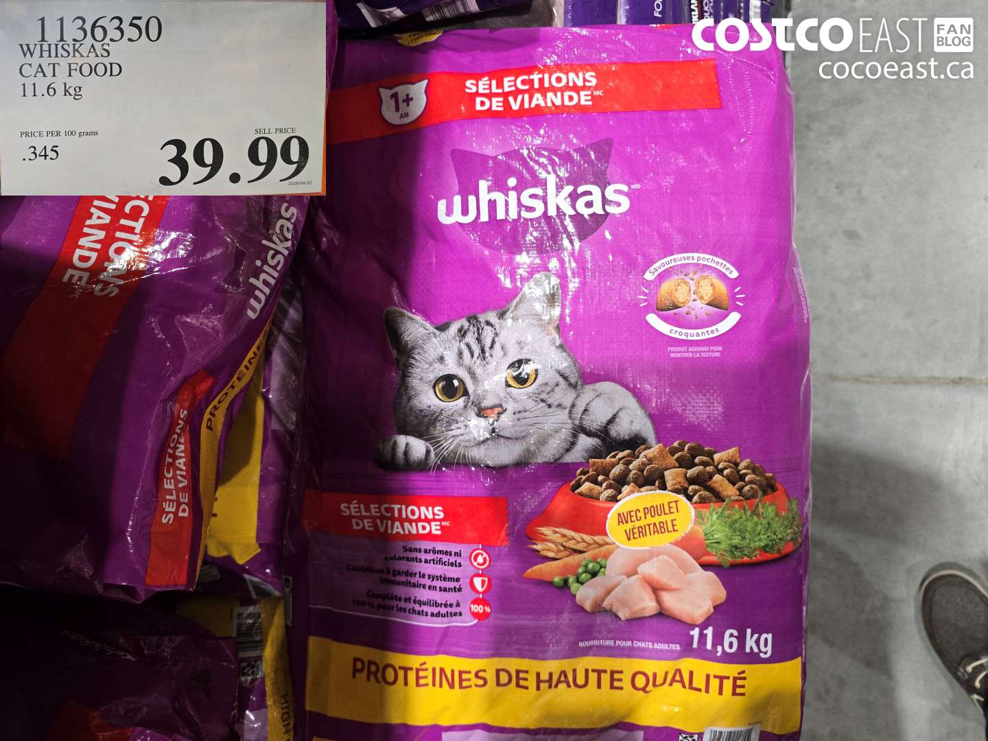 1136350 WHISKAS CAT FOOD 11.6 KG $39.99