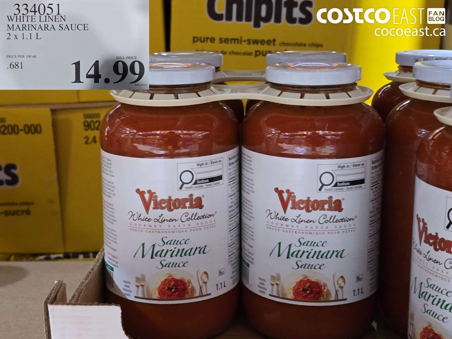 334051 WHITE LINEN MARINARA SAUCE 2 X 1.1 L $14.99