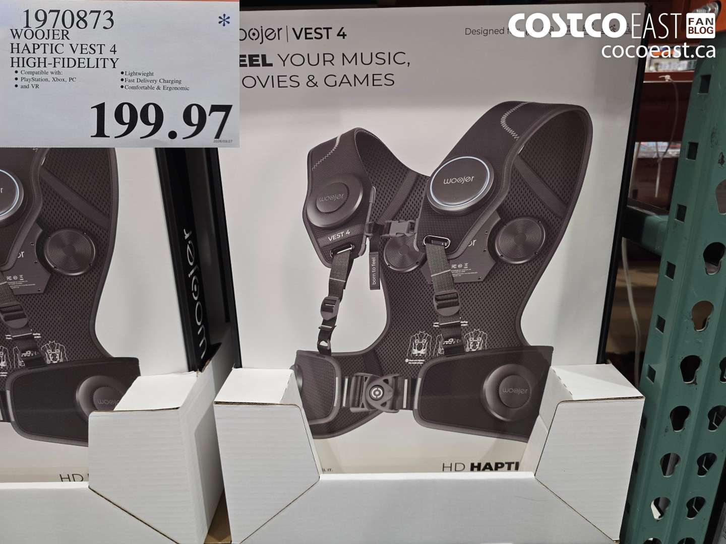 1970873 WOOJER HAPTIC VEST 4 HIGH-FIDELITY $199.97