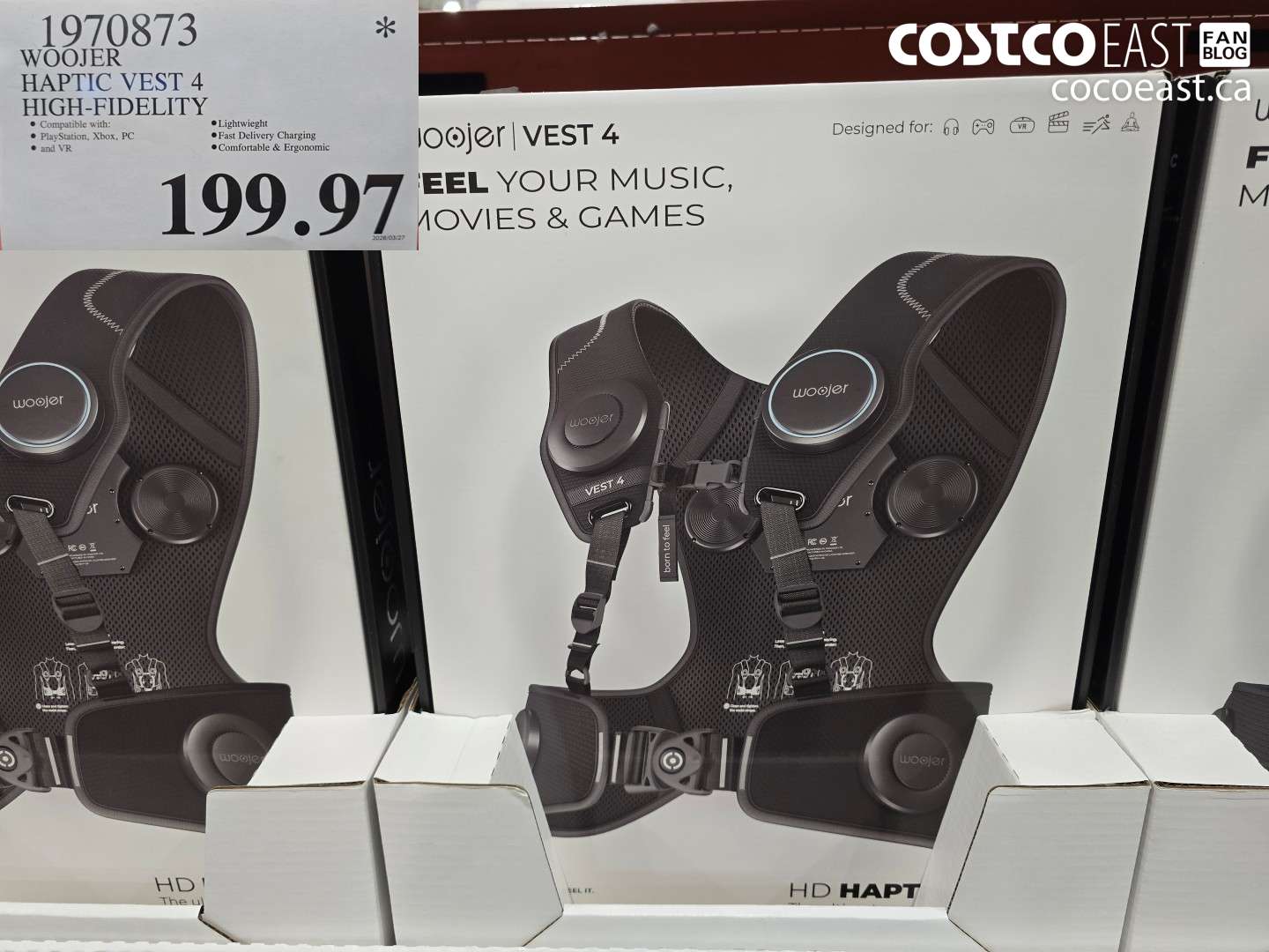 1970873 WOOJER HAPTIC VEST 4 HIGH-FIDELITY $199.97