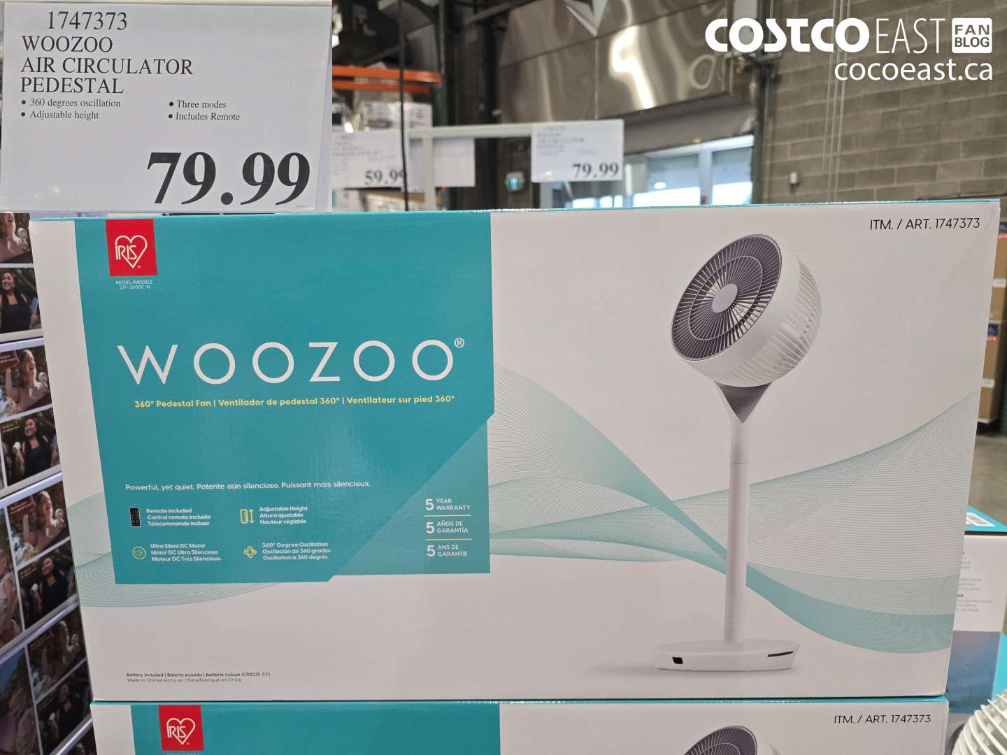 1747373 WOOZOO AIR CIRCULATOR PEDESTAL $79.99