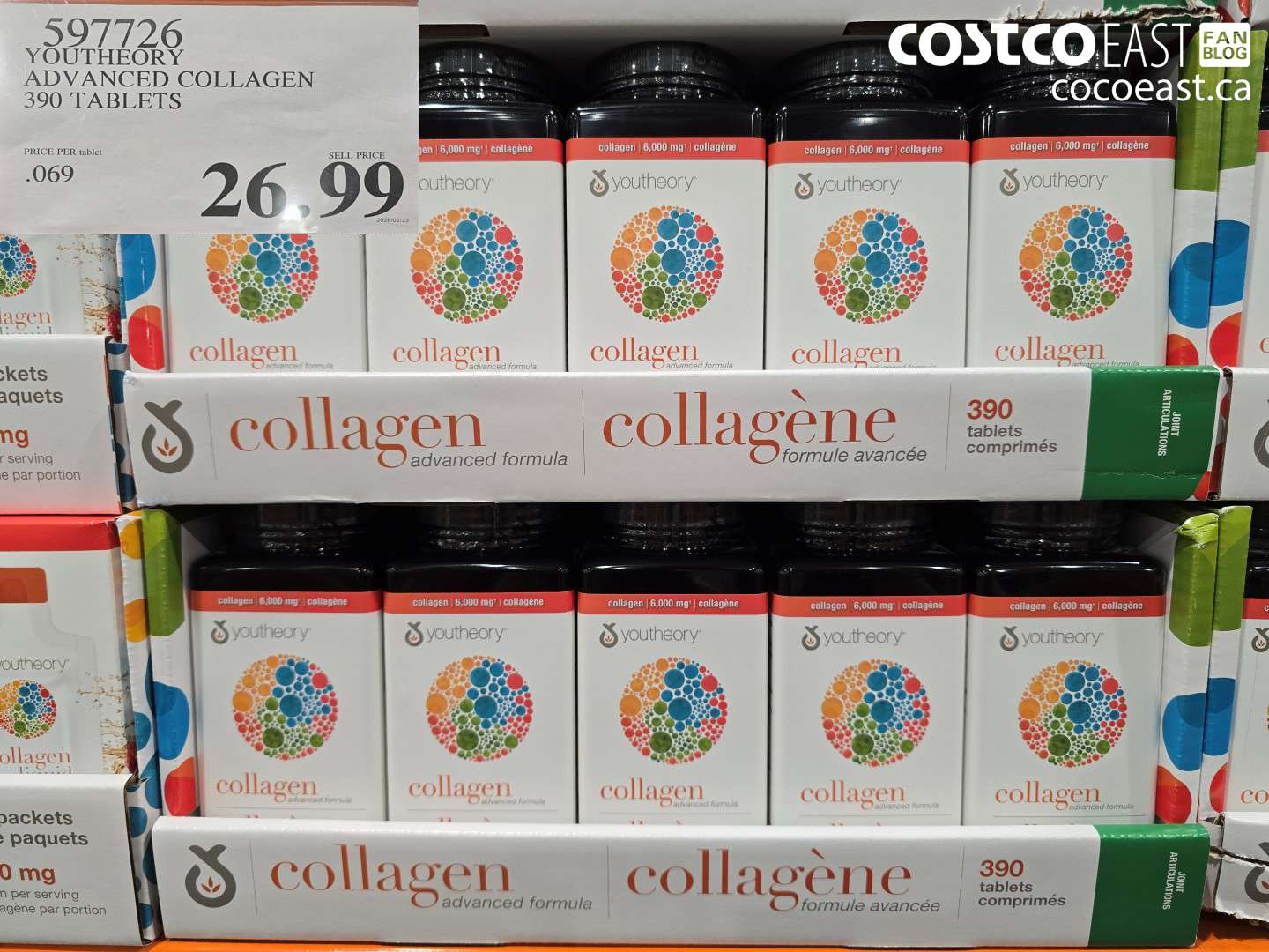 597726 YOUTHEORY ADVANCED COLLAGEN 390 TABLETS $26.99