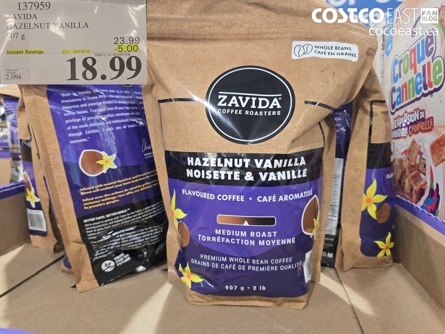 137959 ZAVIDA HAZELNUT VANILLA 907 G ($5.00 INSTANT SAVINGS EXPIRES ON 2026-05-10) $18.99