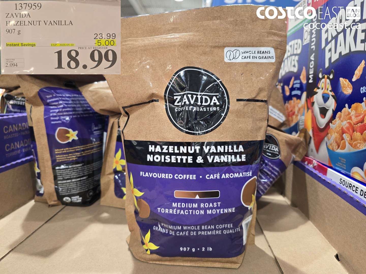 137959 ZAVIDA HAZELNUT VANILLA 9.7 G ($5.00 INSTANT SAVINGS EXPIRES ON 2026-05-10) $18.99