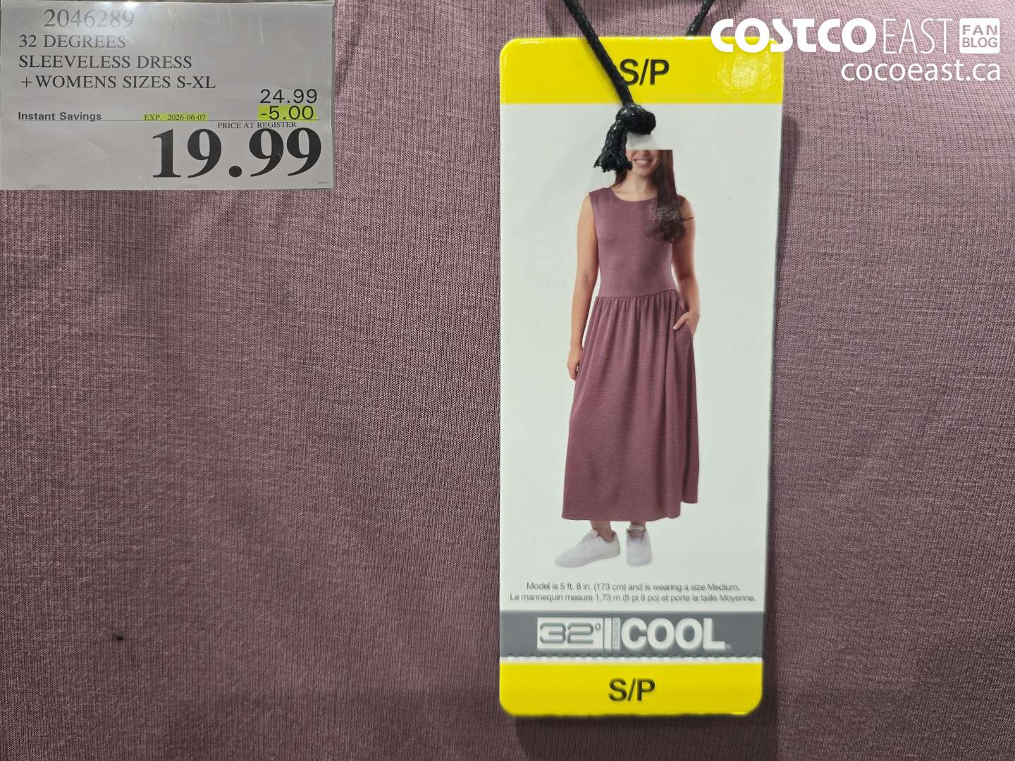 2046289 32 DEGREES SLEEVELESS DRESS + WOMENS SIZES S-XL ($5.00 INSTANT SAVINGS EXPIRES ON 2026-06-07) $19.99