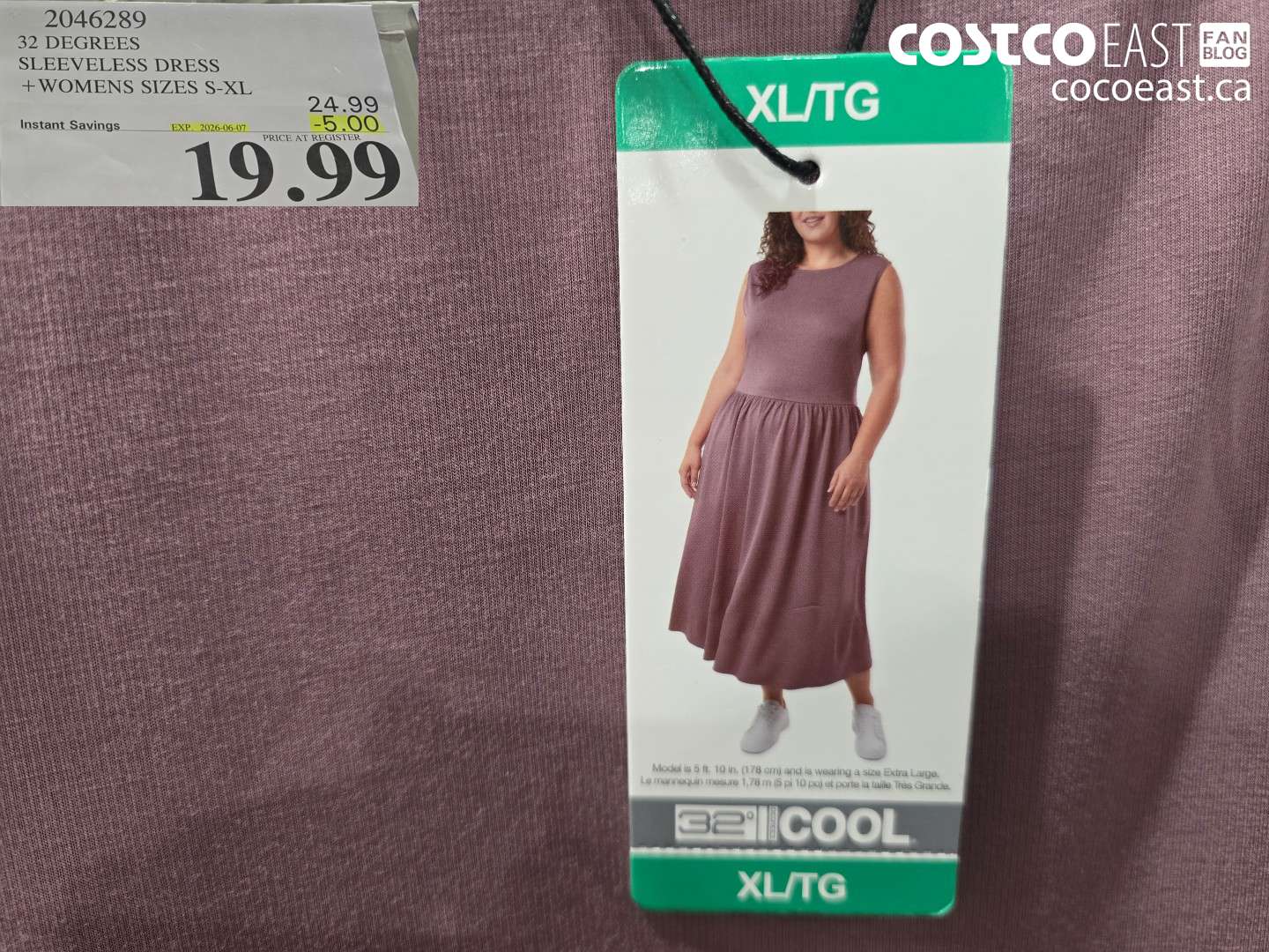 2046289 32 DEGREES SLEEVELESS DRESS + WOMENS SIZES S-XL ($5.00 INSTANT SAVINGS EXPIRES ON 2026-06-07) $19.99