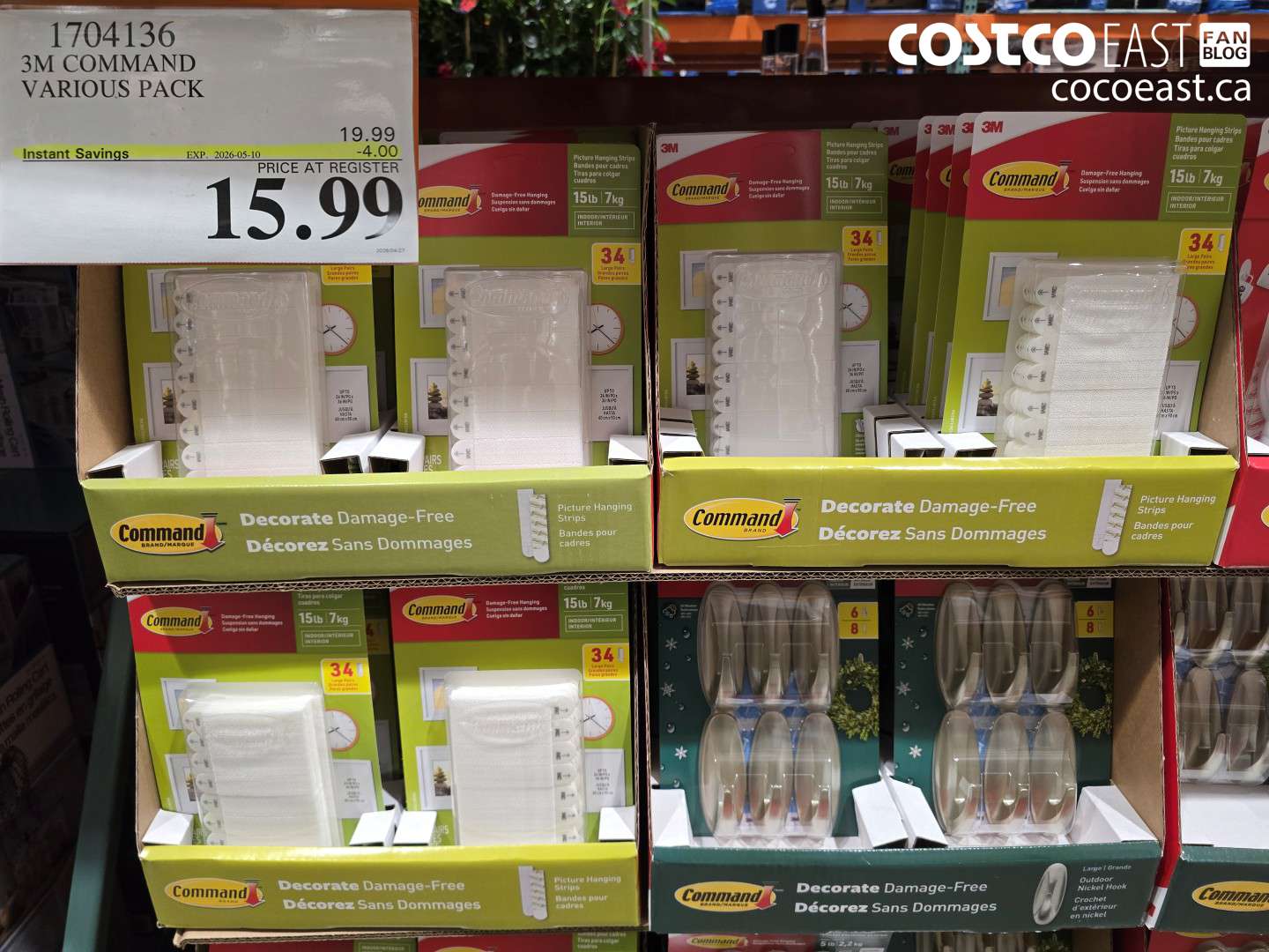1704136 3M COMMAND VARIOUS PACK ($4.00 INSTANT SAVINGS EXPIRES ON 2026-05-10) $15.99