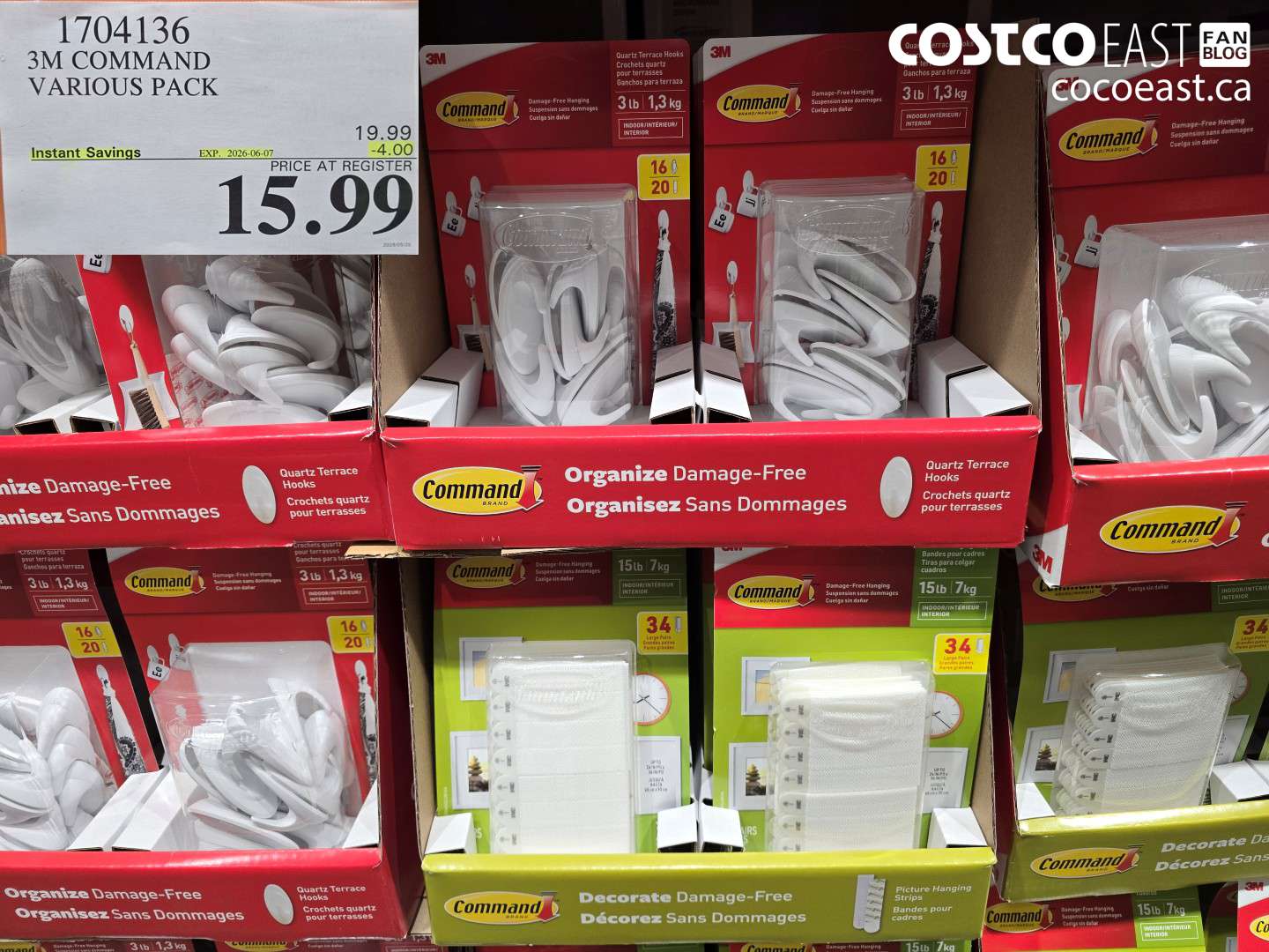 1704136 3M COMMAND VARIOUS PACK ($4.00 INSTANT SAVINGS EXPIRES ON 2026-06-07) $15.99