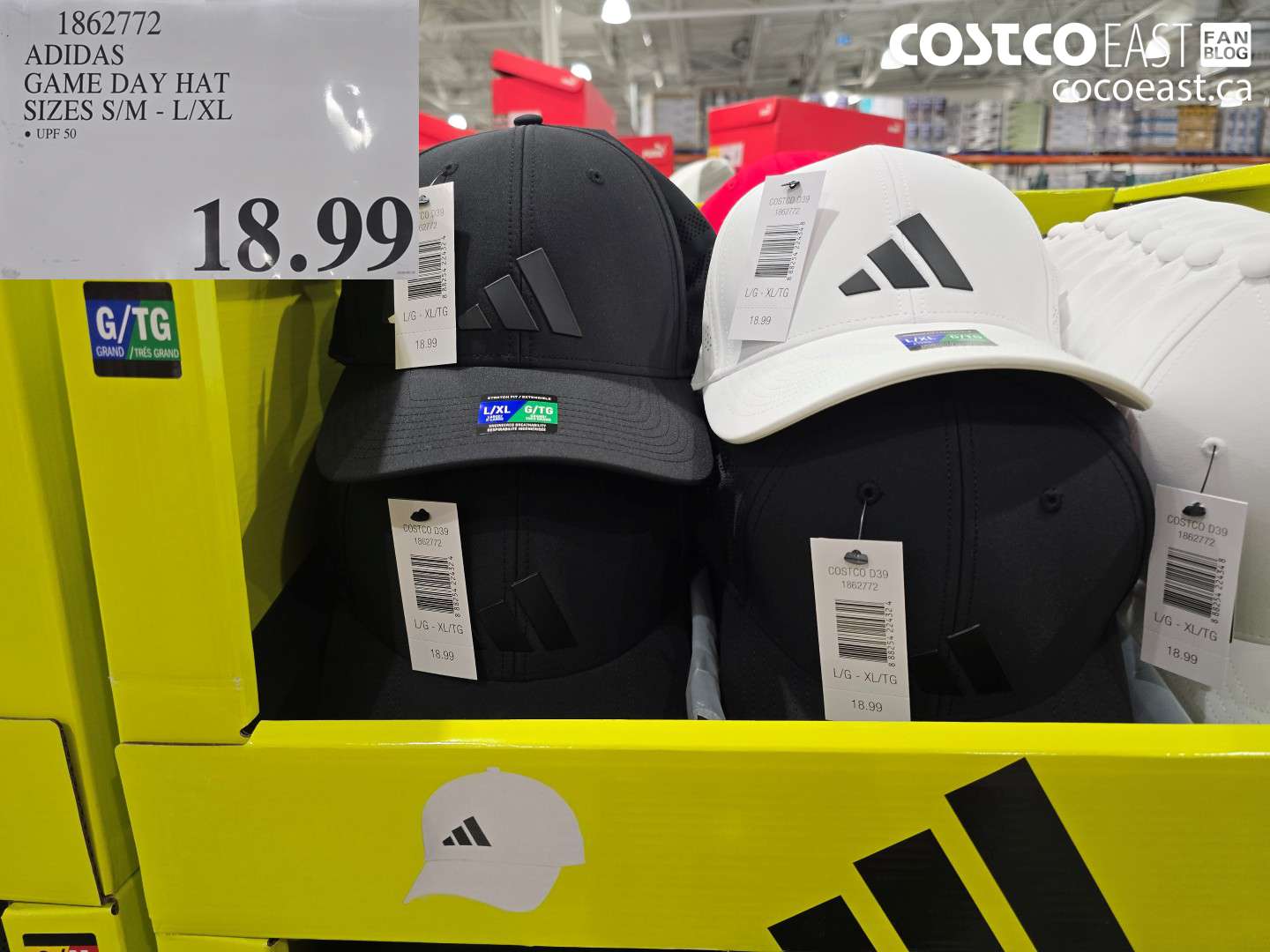 1862772 ADIDAS GAME DAY HAT SIZES S/M - L/XL $18.99