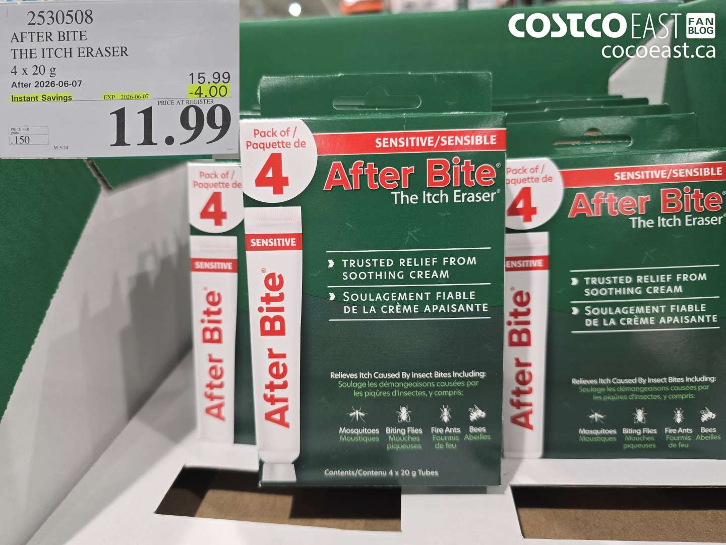 2530508 AFTER BITE THE ITCH ERASER 4 X 20 G ($4.00 INSTANT SAVINGS EXPIRES ON 2026-06-07) $11.99