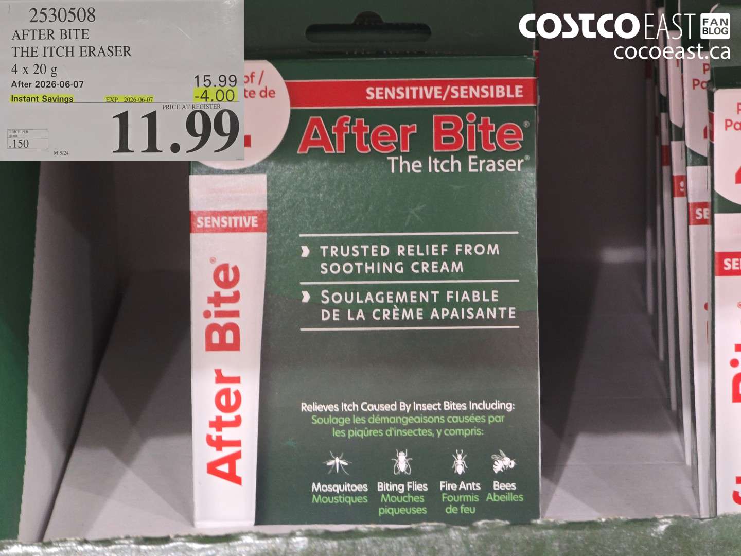 2530508 AFTER BITE THE ITCH ERASER 4 X 20 G ($4.00 INSTANT SAVINGS EXPIRES ON 2026-06-07) $11.99