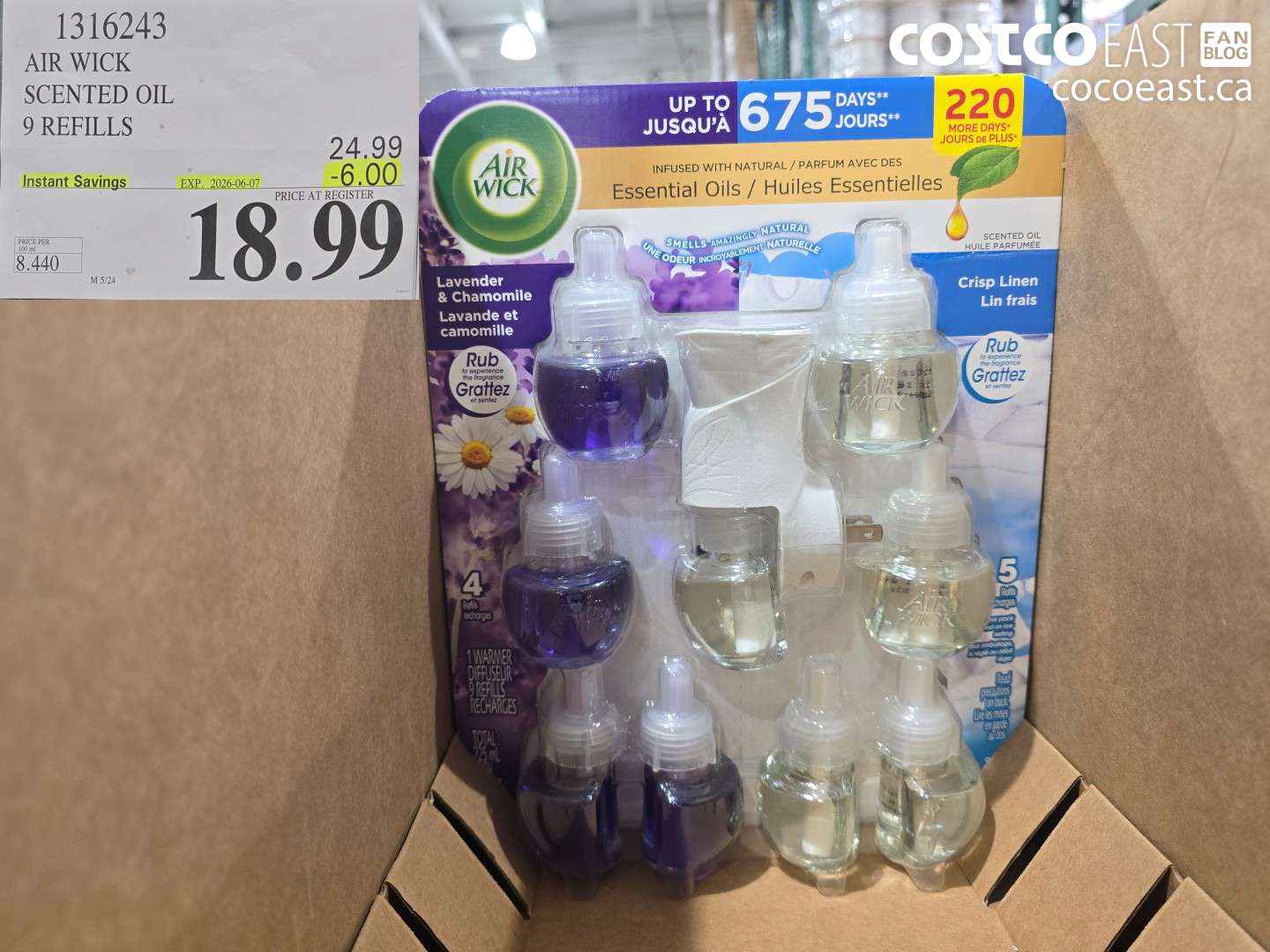 1316243 AIR WICK SCENTED OIL 9 REFILLS ($6.00 INSTANT SAVINGS EXPIRES ON 2026-06-07) $18.99