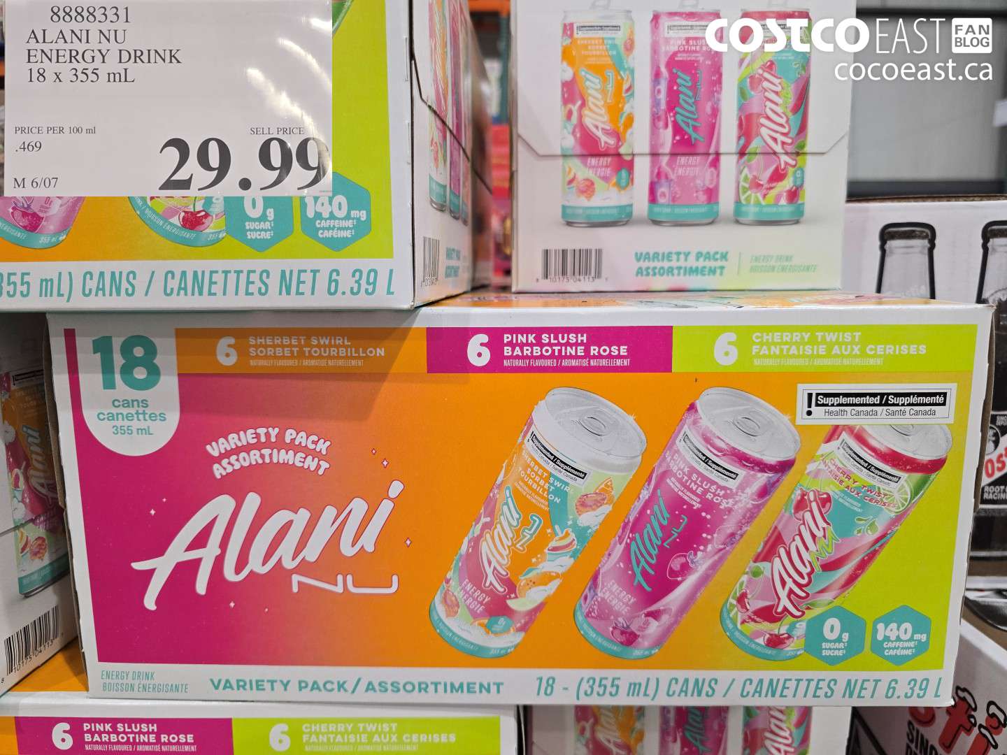 8888331 ALANI NU ENERGY DRINK 18 X 355 ML $29.99