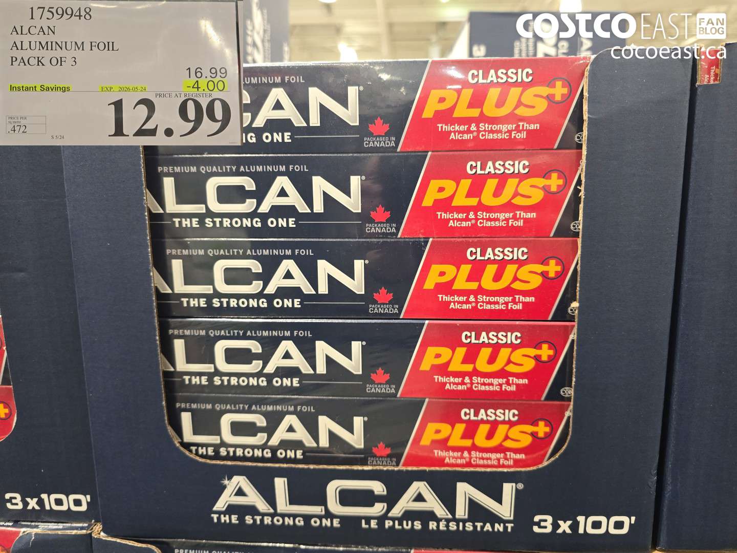 1759948 ALCAN ALUMINUM FOIL PACK OF 3 ($4.00 INSTANT SAVINGS EXPIRES ON 2026-05-24) $12.99
