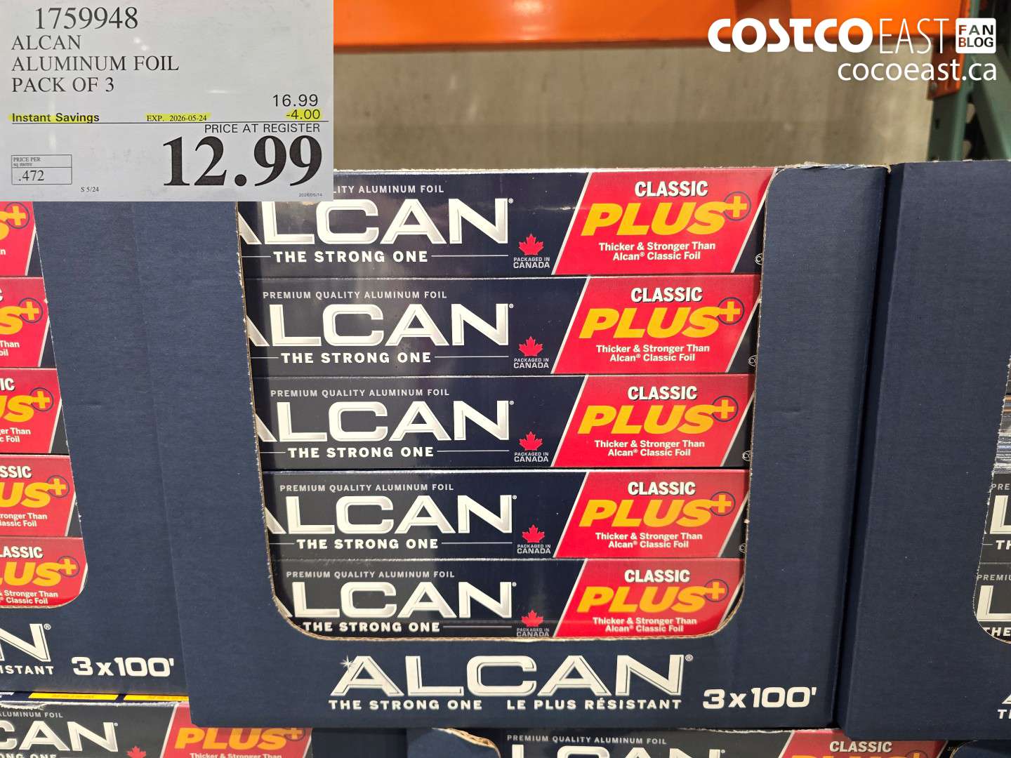 1759948 ALCAN ALUMINUM FOIL PACK OF 3 ($4.00 INSTANT SAVINGS EXPIRES ON 2026-05-24) $12.99