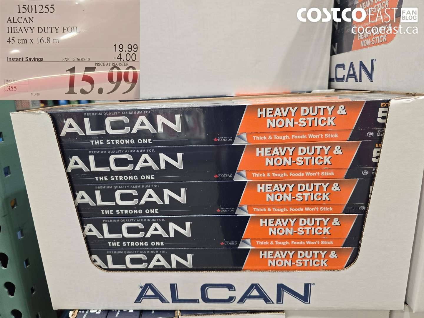 1501255 ALCAN HEAVY DUTY FOIL 45 CM X 16.8 M ($4.00 INSTANT SAVINGS EXPIRES ON 2026-05-10) $15.99