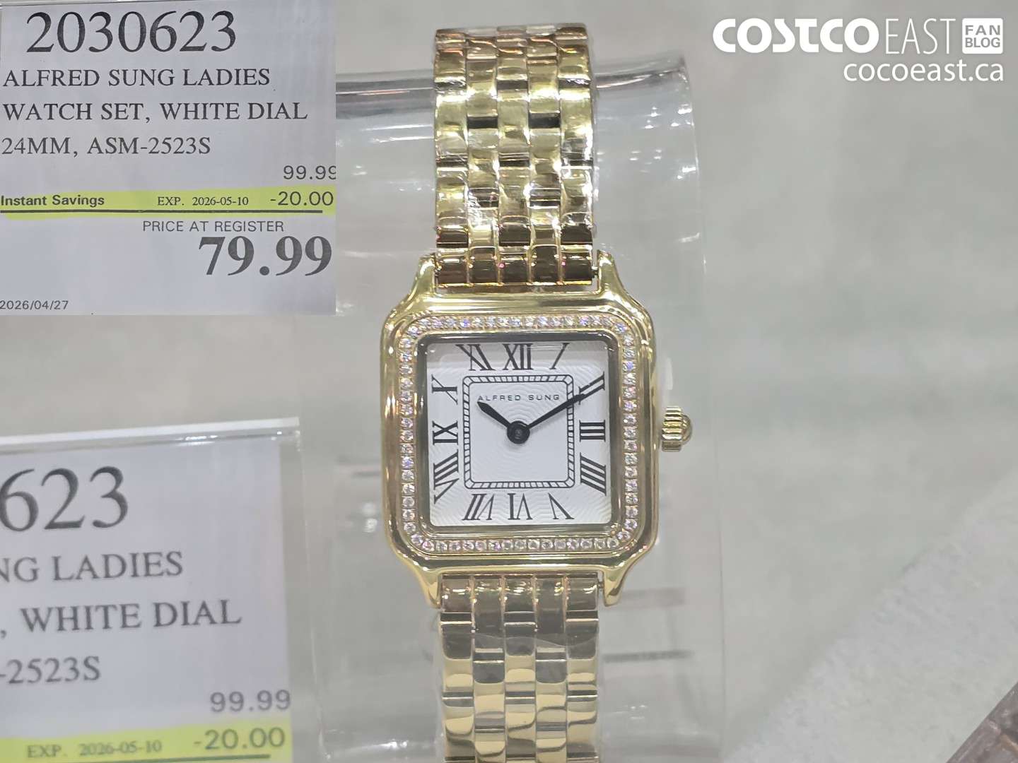 2030623 ALFRED SUNG LADIES WATCH SET, WHITE DIAL 24MM, ASM-2523S ($20.00 INSTANT SAVINGS EXPIRES ON 2026-05-10) $79.99