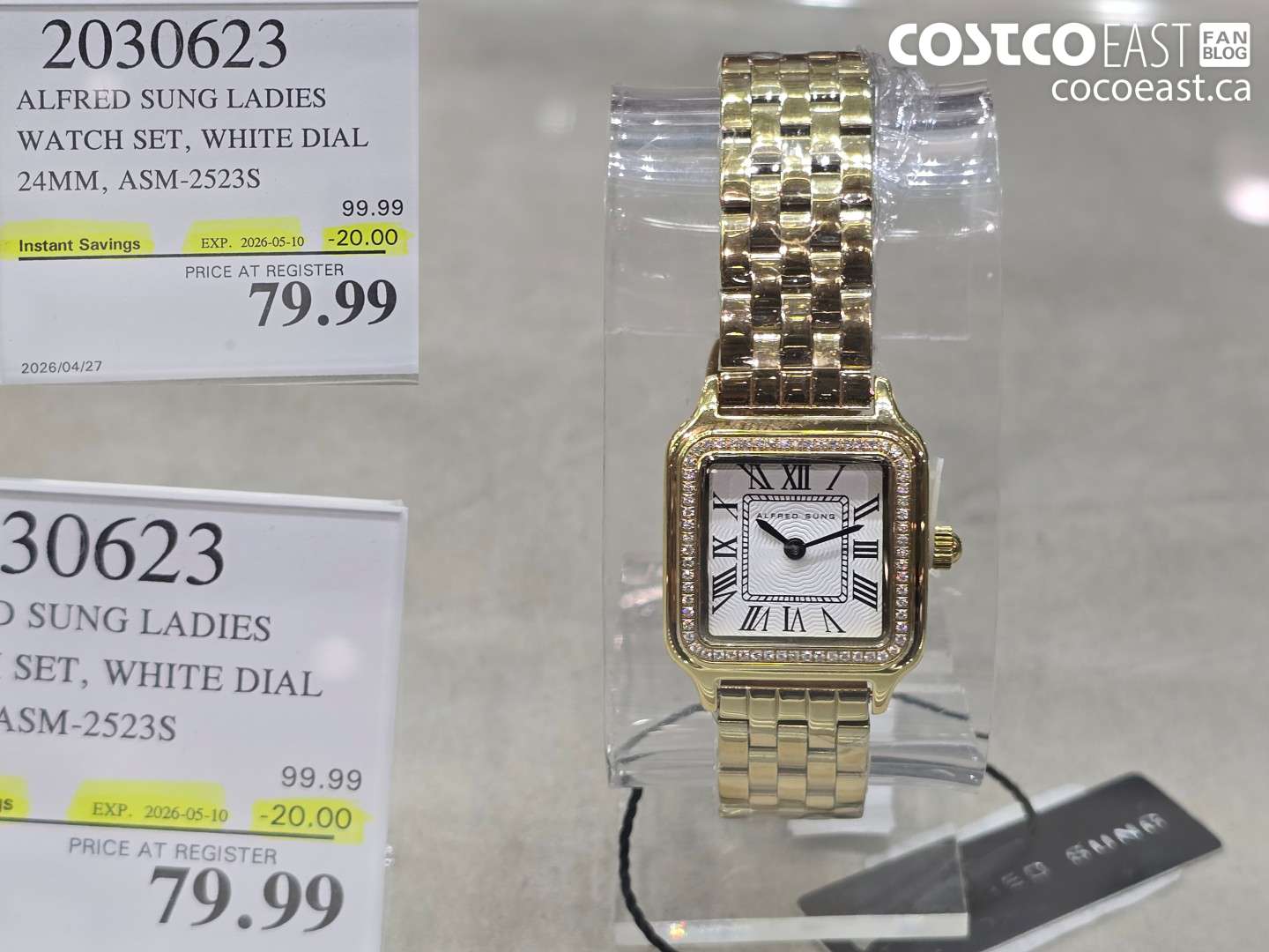 2030623 ALFRED SUNG LADIES WATCH SET, WHITE DIAL 24MM, ASM-2523S ($20.00 INSTANT SAVINGS EXPIRES ON 2026-05-10) $79.99