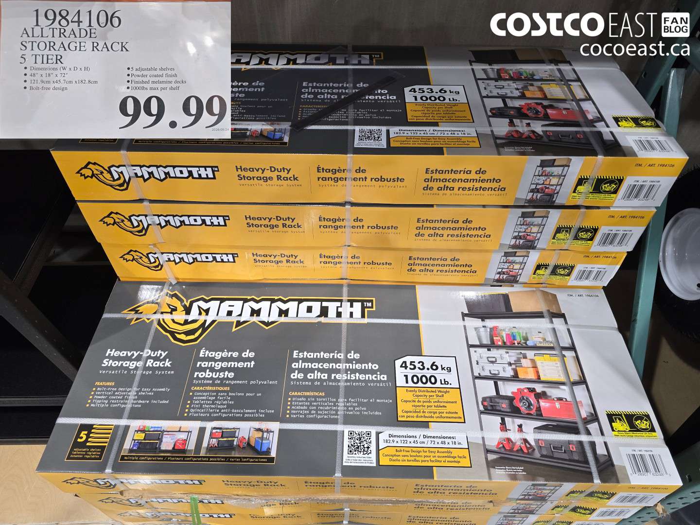 1984106 ALLTRADE STORAGE RACK 5 TIER $99.99