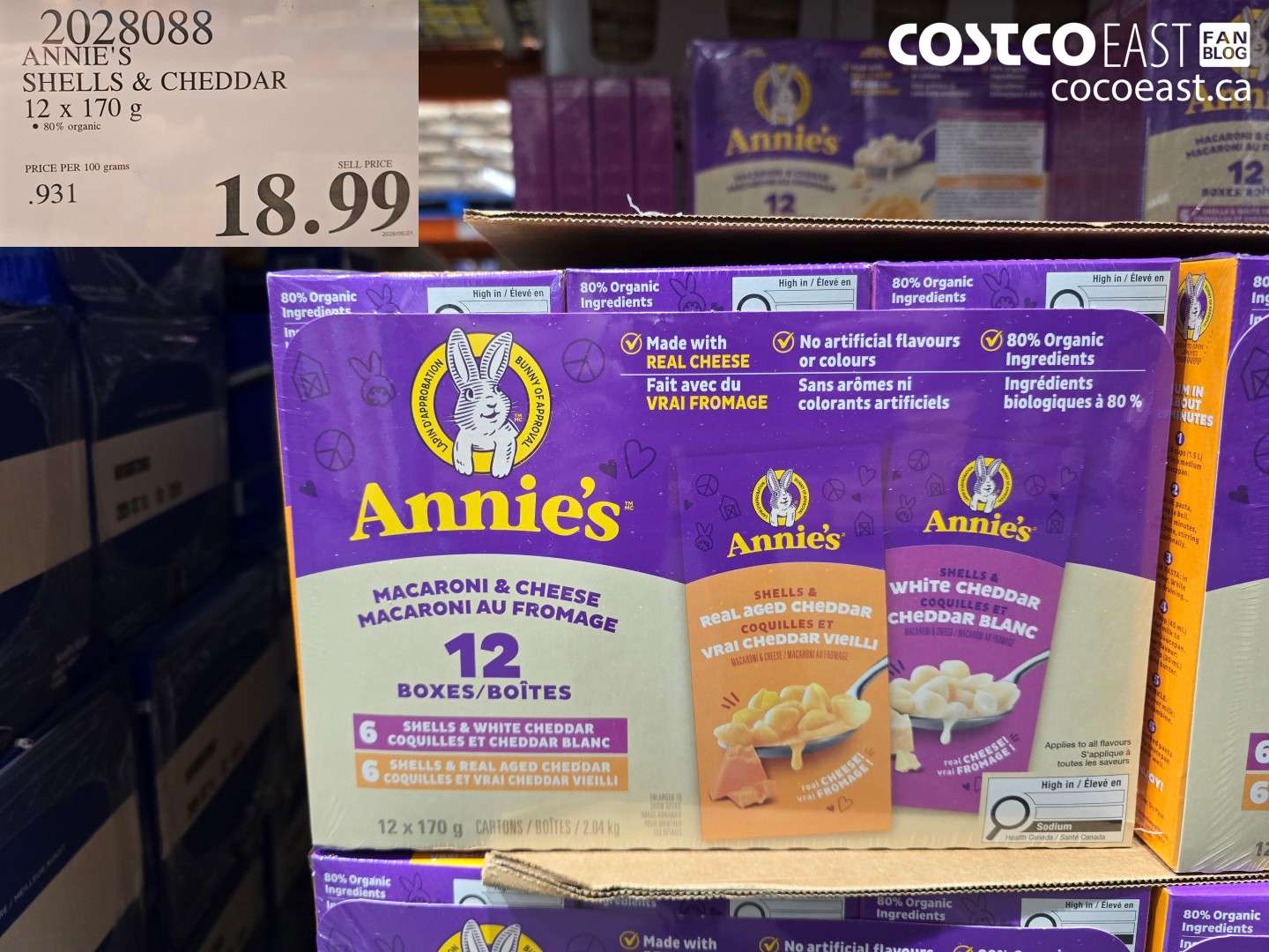 2028088 ANNIE'S SHELLS & CHEDDAR 12 X 170 G $18.99