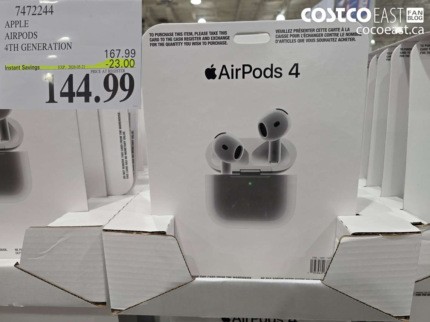 1472244 APPLE AIRPODS 4TH GENERATION ($23.00 INSTANT SAVINGS EXPIRES ON 2026-05-21) $144.99