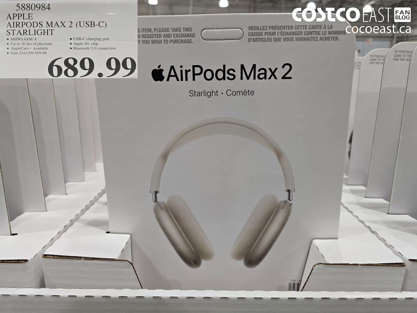 5880984 APPLE AIRPODS MAX 2 (USB-C) STARLIGHT $689.99