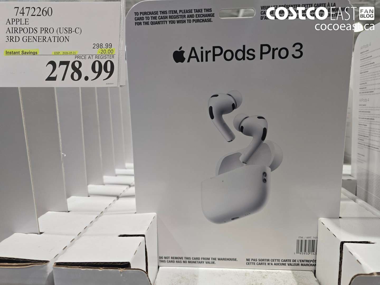 7472260 APPLE AIRPODS PRO (USB-C) 3RD GENERATION ($20.00 INSTANT SAVINGS EXPIRES ON 2026-05-21) $278.99
