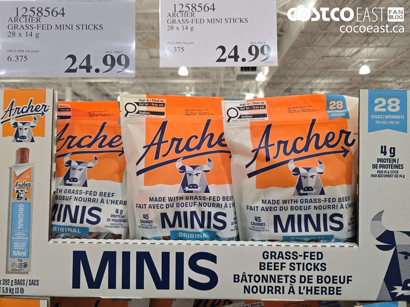 1258564 ARCHER GRASS-FED MINI STICKS 28 X 14 G $24.99