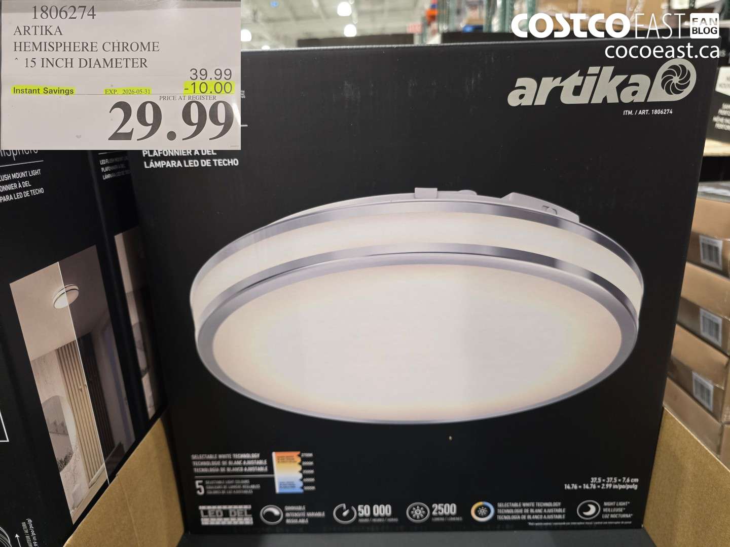 1806274 ARTIKA HEMISPHERE CHROME ($10.00 INSTANT SAVINGS EXPIRES ON 2026-05-31) $29.99