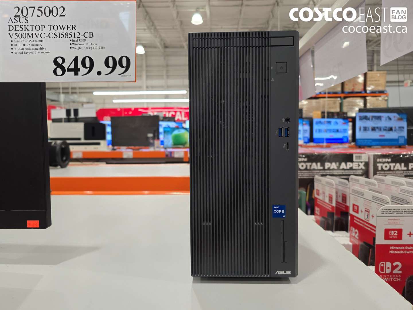 2075002 ASUS DESKTOP TOWER V500MVC-CSI58512-CB $849.99
