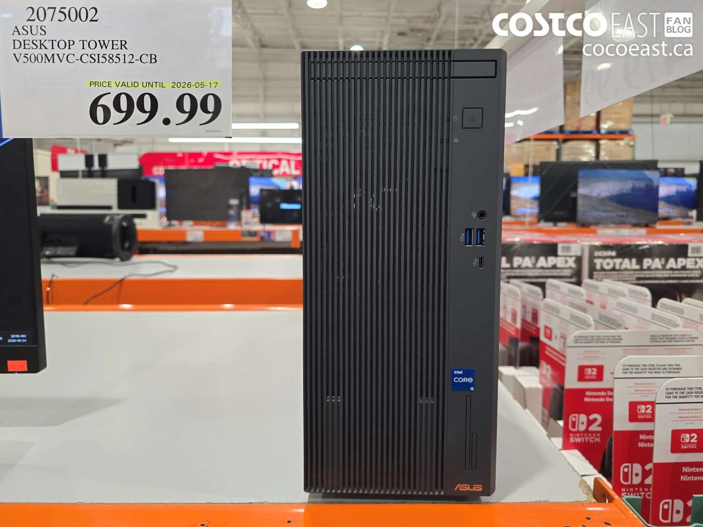 2075002 ASUS DESKTOP TOWER V500MVC-CSI58512-CB $699.99