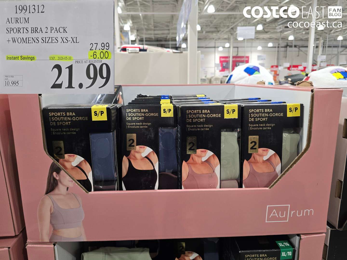 1991312 AURUM SPORTS BRA 2 PACK + WOMENS SIZES XS-XL ($6.00 INSTANT SAVINGS EXPIRES ON 2026-05-10) $21.99