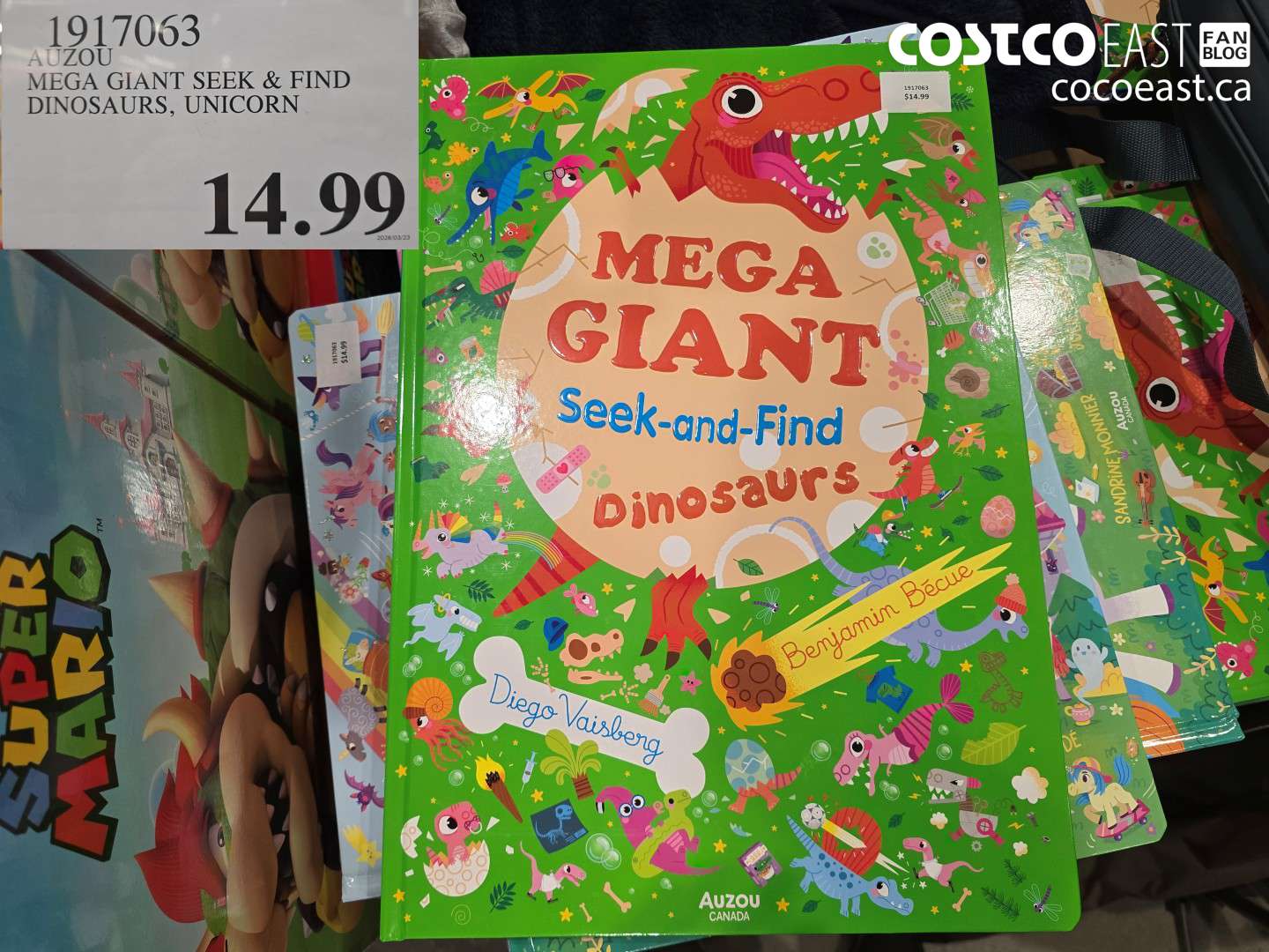 1917063 AUZOU MEGA GIANT SEEK & FIND DINOSAURS, UNICORN $14.99