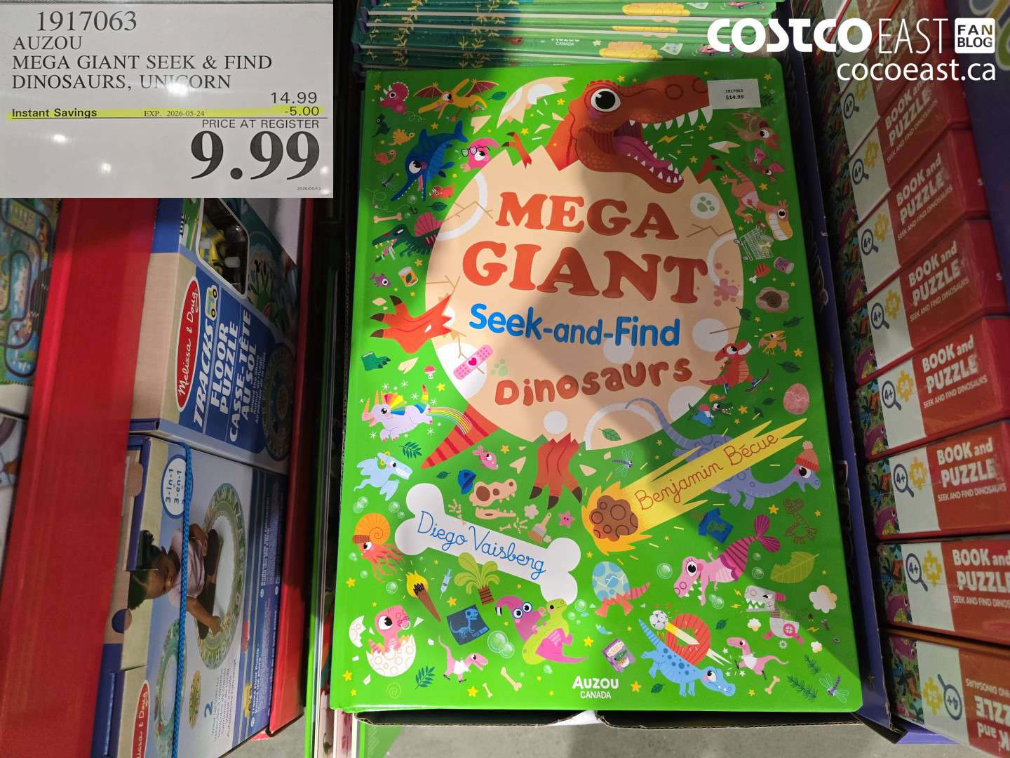 1917063 AUZOU MEGA GIANT SEEK & FIND DINOSAURS, UNICORN ($5.00 INSTANT SAVINGS EXPIRES ON 2026-05-24) $9.99