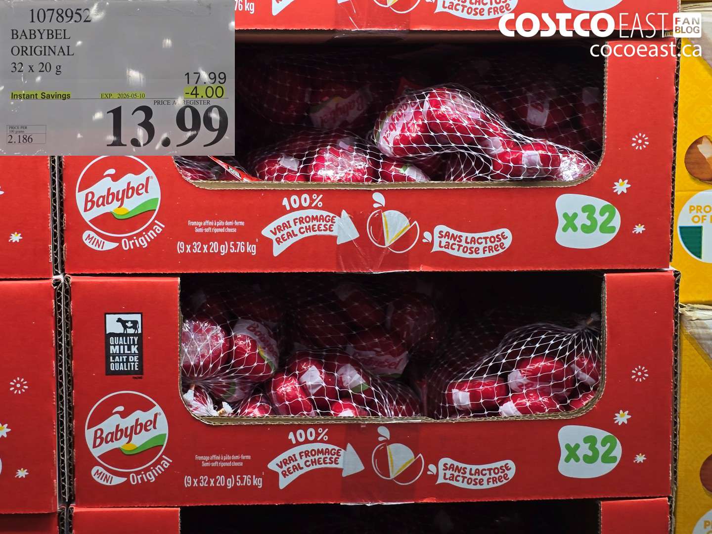1078952 BABYBEL ORIGINAL 32 X 20 G ($4.00 INSTANT SAVINGS EXPIRES ON 2026-05-10) $13.99