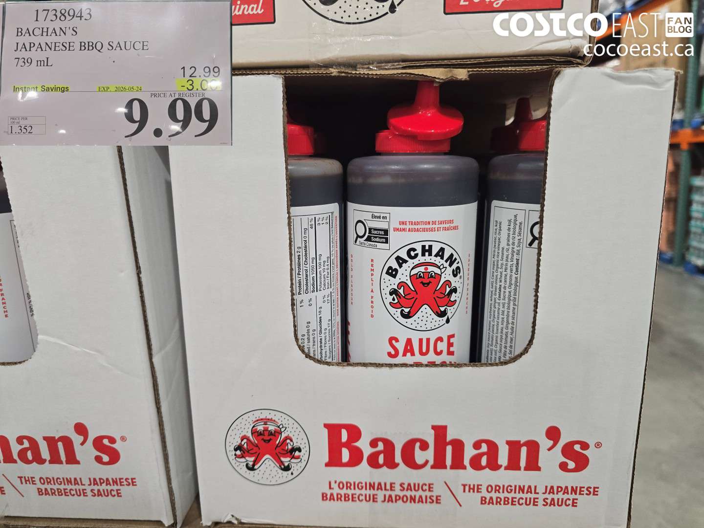 1738943 BACHAN'S JAPANESE BBQ SAUCE 739 ML ($3.00 INSTANT SAVINGS EXPIRES ON 2026-05-24) $9.99