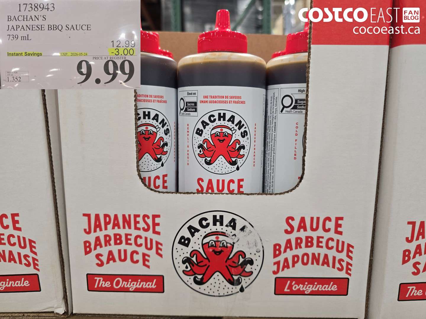1738943 BACHAN'S JAPANESE BBQ SAUCE 739 ML ($3.00 INSTANT SAVINGS EXPIRES ON 2026-05-24) $9.99