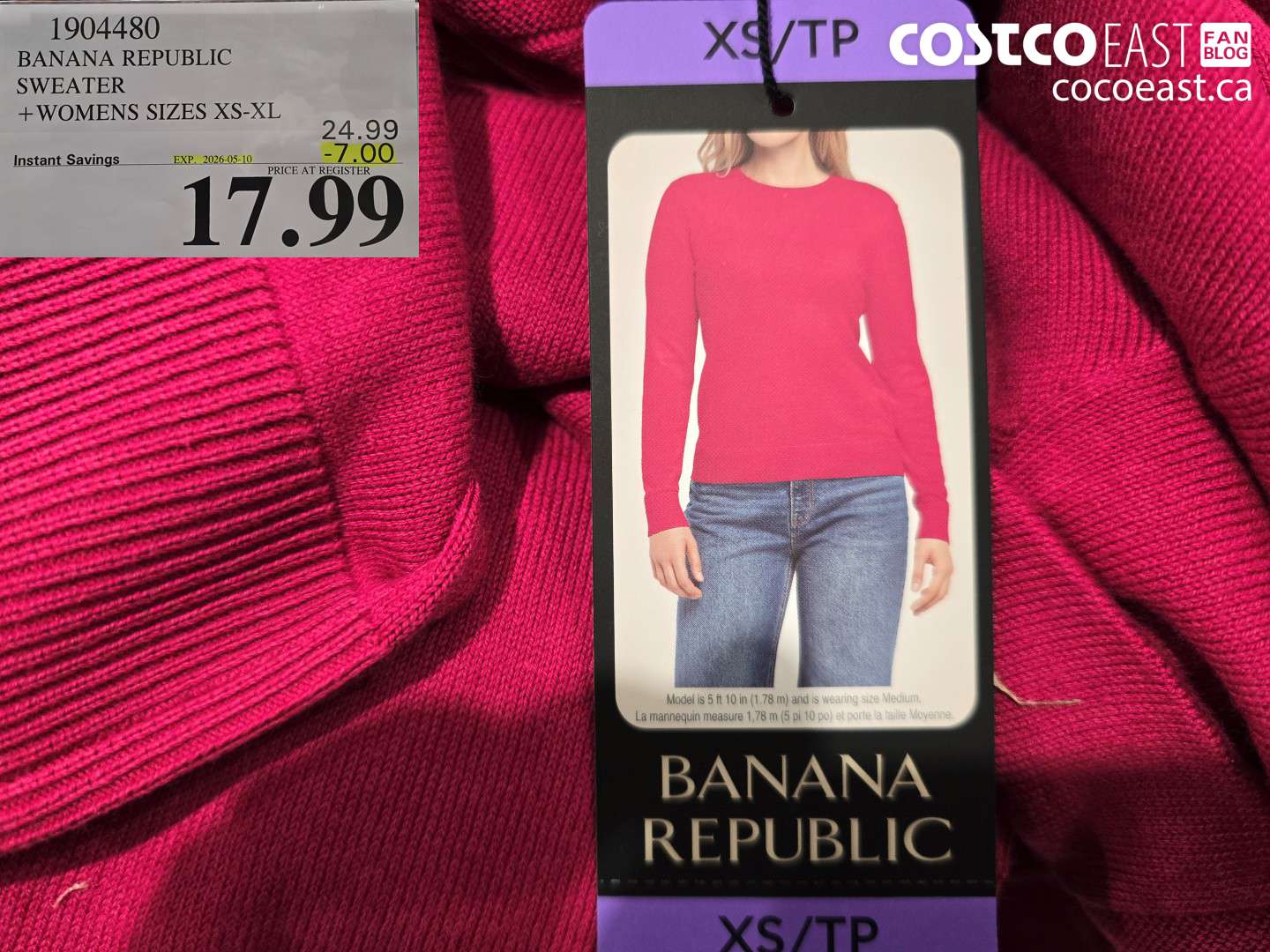 1904480 BANANA REPUBLIC SWEATER WOMENS SIZES XS-XL ($7.00 INSTANT SAVINGS EXPIRES ON 2026-05-10) $17.99