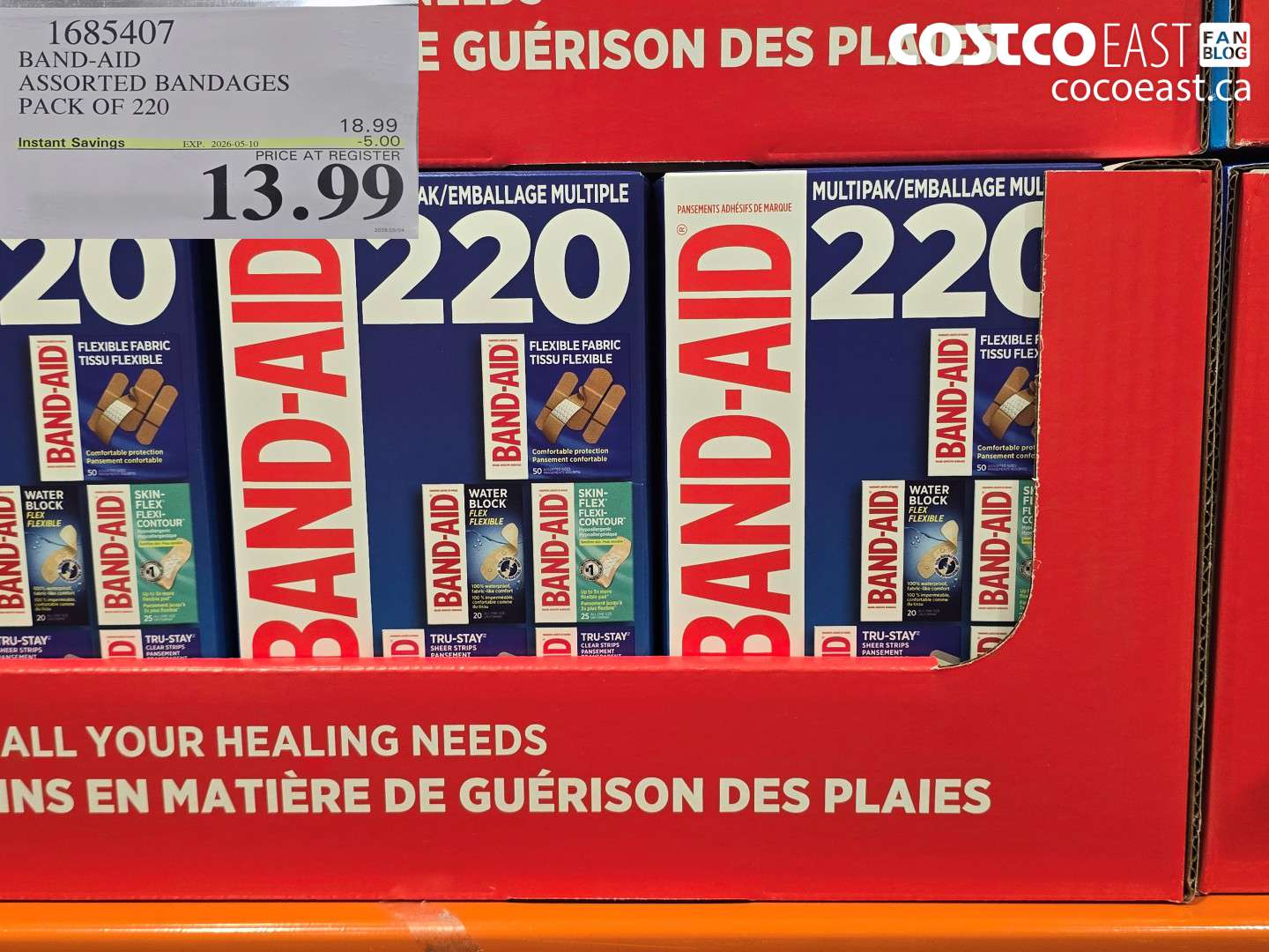 1685407 BAND-AID ASSORTED BANDAGES PACK OF 220 ($5.00 INSTANT SAVINGS EXPIRES ON 2026-05-10) $13.99