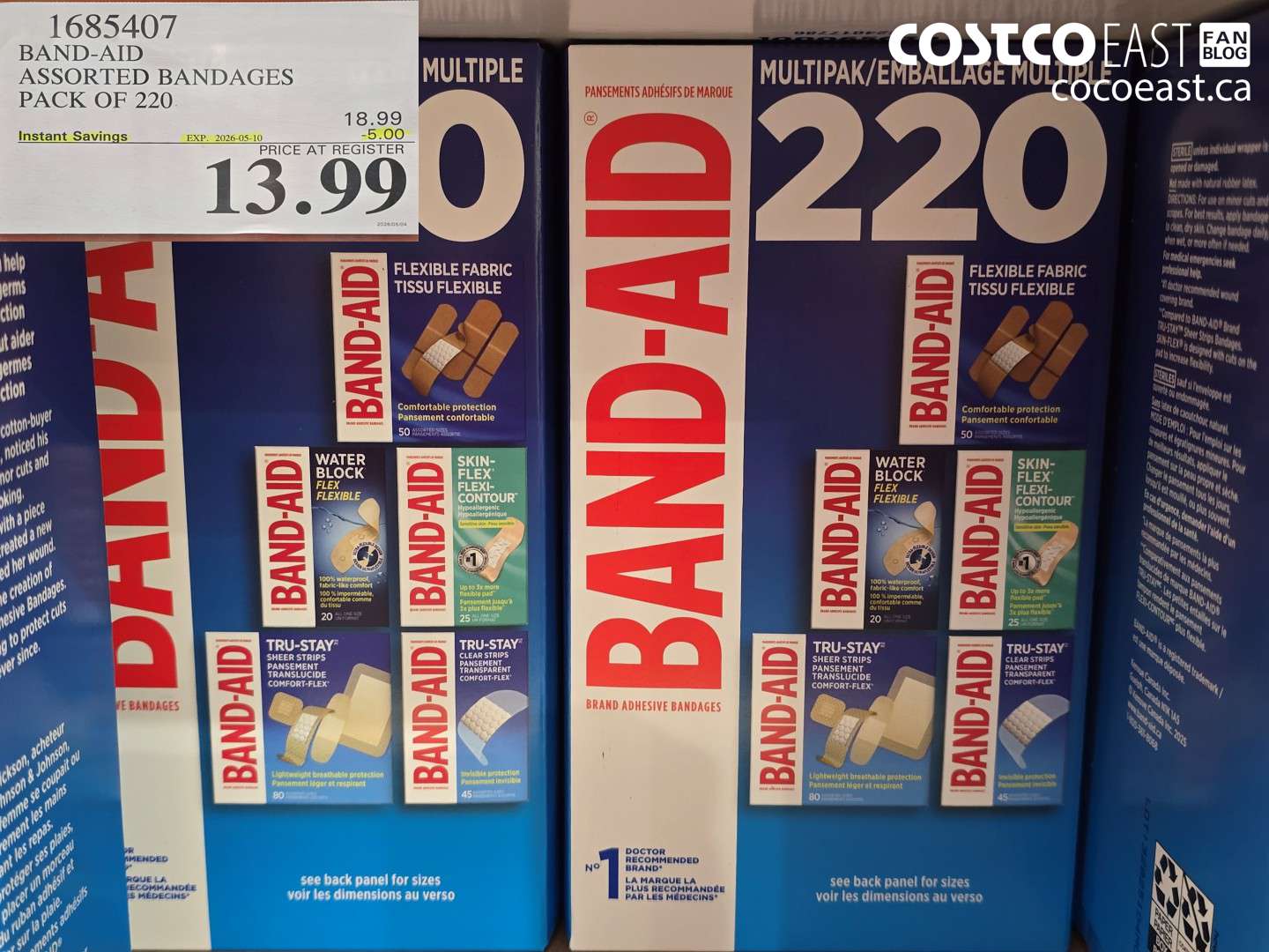 1685407 BAND-AID ASSORTED BANDAGES PACK OF 220 ($5.00 INSTANT SAVINGS EXPIRES ON 2026-05-10) $13.99