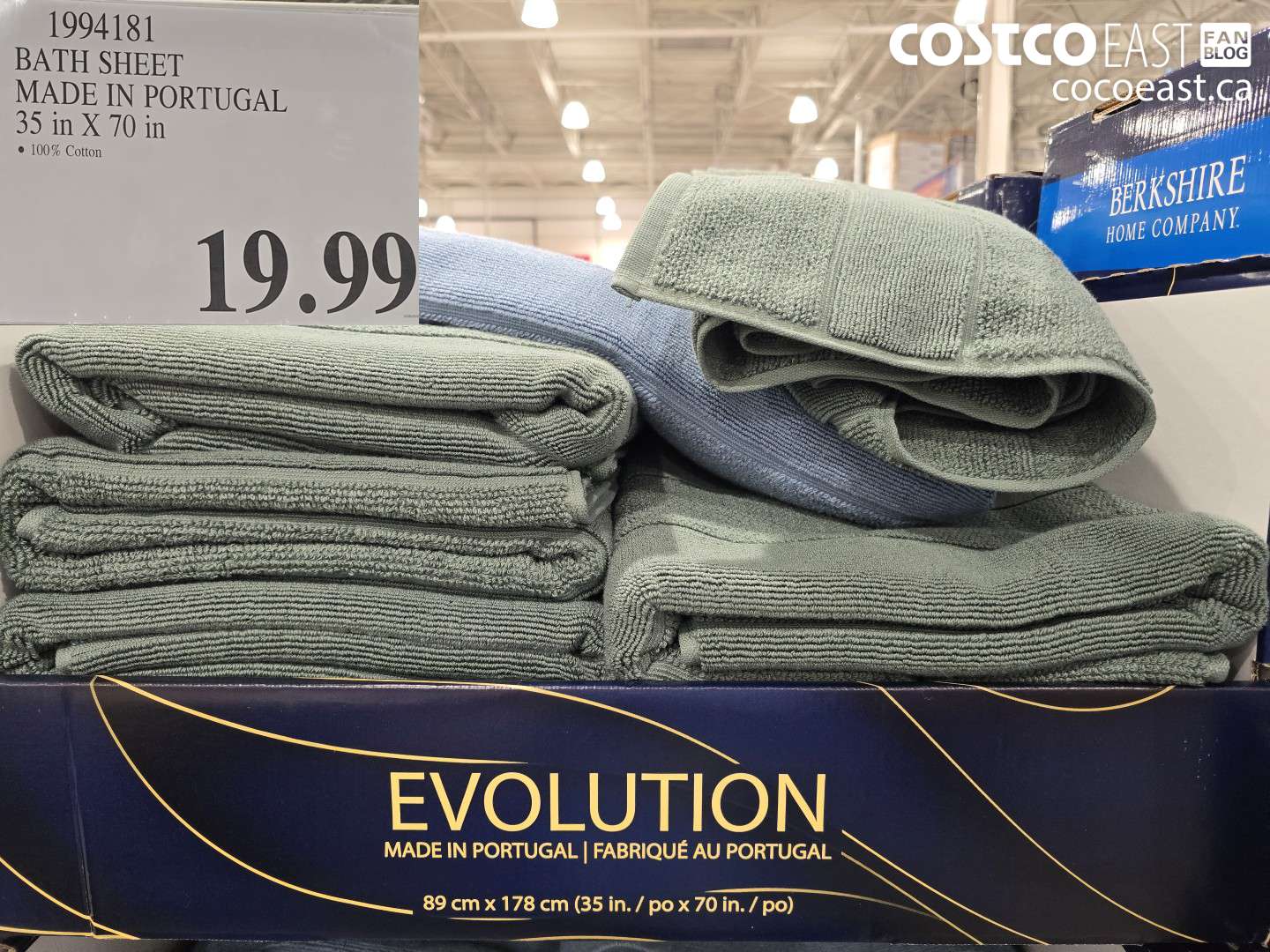 1994181 BATH SHEET MADE IN PORTUGAL 35 IN X 70 IN $19.99